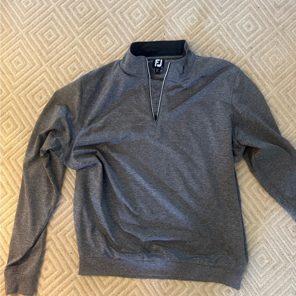 FootJoy Gray Zip Up Sweater with Mock Neck